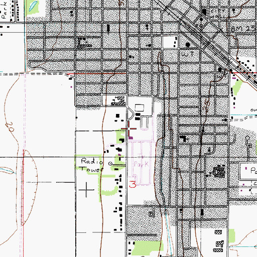 Topographic Map of Louisiana State University AgCenter Jefferson Davis Parish Office, LA