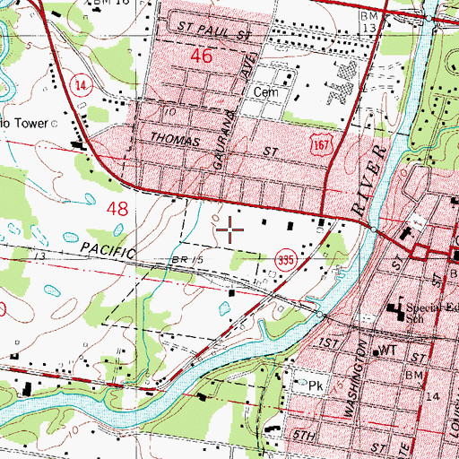 Topographic Map of Louisiana State University AgCenter Vermillion Parish Office, LA