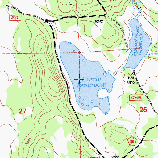Topographic Map of Everly Reservoir, CA