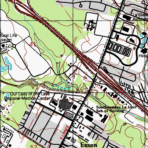 Topographic Map of Louisiana State University Burden Center, LA