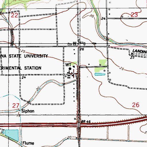 Topographic Map of Louisiana State University Rice Research Center, LA