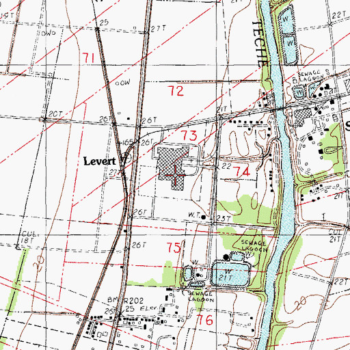 Topographic Map of Saint Martin Parish Industrial Park, LA