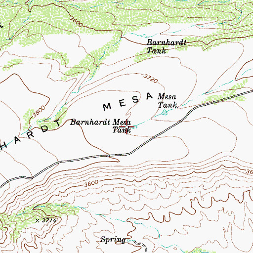 Topographic Map of Barnhardt Mesa Tank, AZ