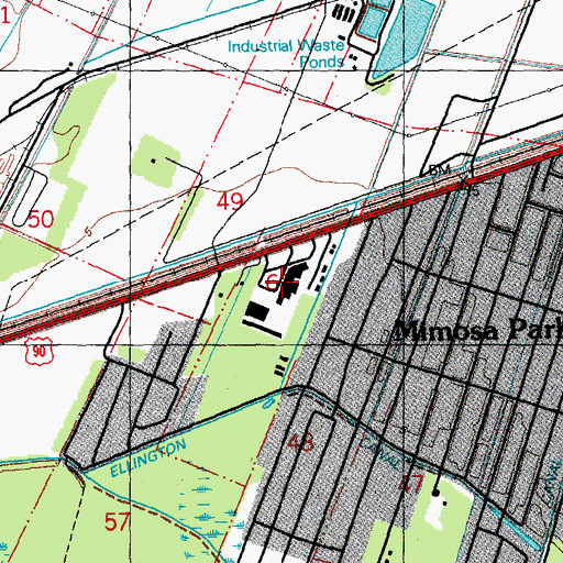 Topographic Map of Boutte Shopping Center, LA
