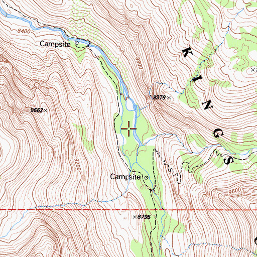 Topographic Map of Evolution Creek, CA