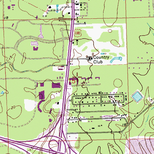 Topographic Map of Hollycrest Plaza, LA