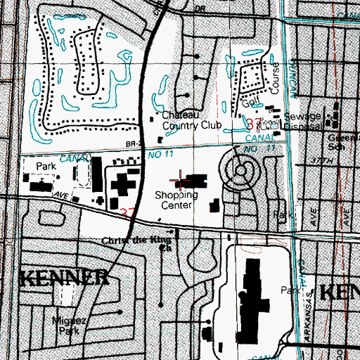 Topographic Map of Pavilion at Esplanade Shopping Center, LA