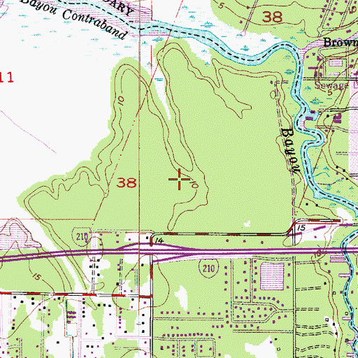 Topographic Map of Prien Lake Plaza, LA