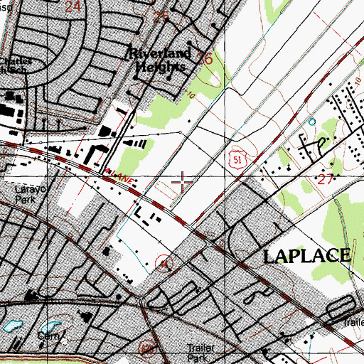 Topographic Map of Riverwood Shopping Center, LA