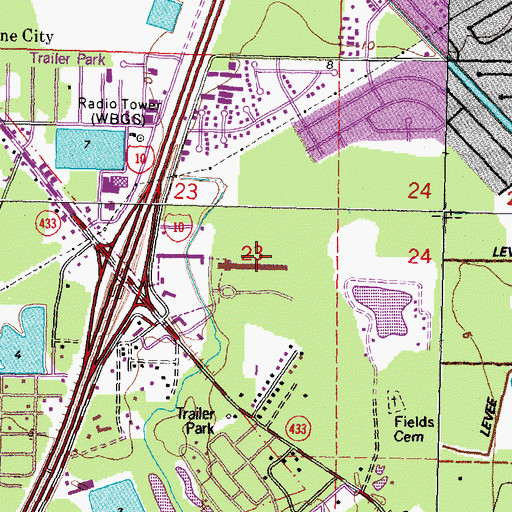 Topographic Map of Slidell Factory Stores Shopping Center, LA