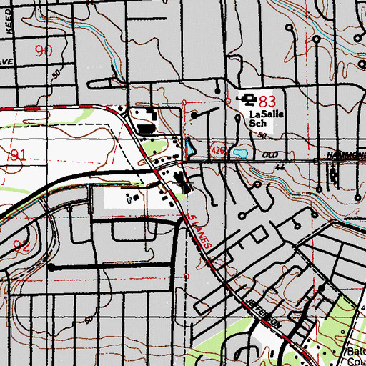 Topographic Map of Towne Center at Cedar Lodge, LA