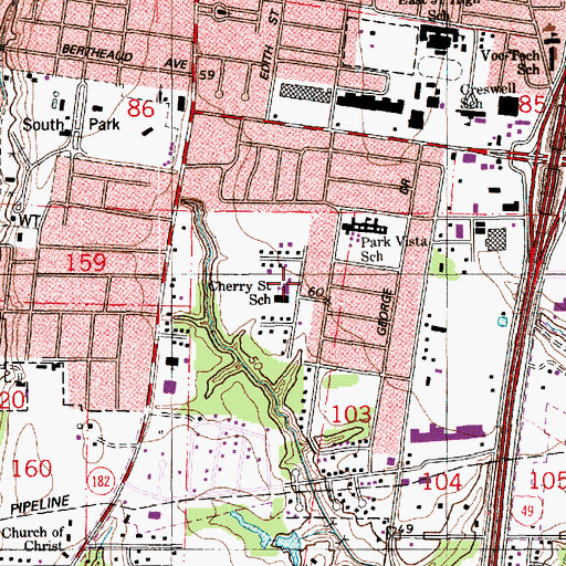 Topographic Map of Acadiana Preparatory Early Learning Center, LA