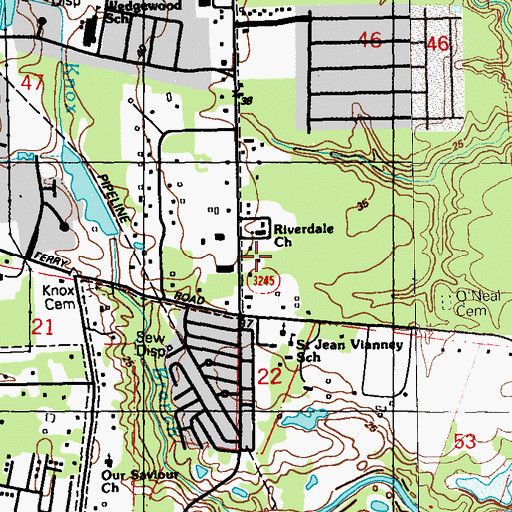 Topographic Map of Angels All Around Day Care, LA