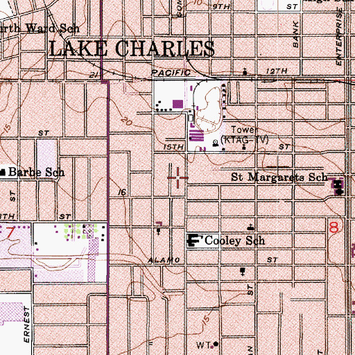 Topographic Map of Angels Among Us Child Care Center, LA