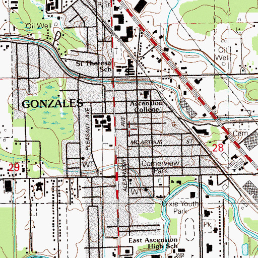 Topographic Map of Angels Playland Educational Child Care Center, LA