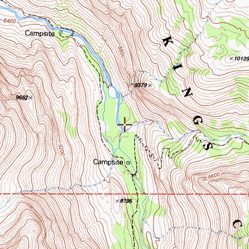 Topographic Map of Evolution Valley, CA