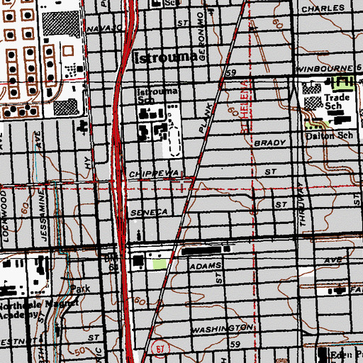 Topographic Map of Bright Beginnings Preschool, LA