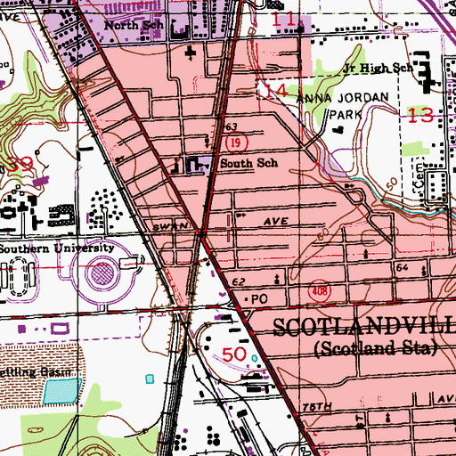 Topographic Map of Children's World Developmental and Learning Center, LA