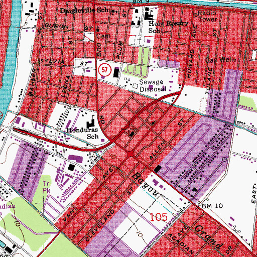 Topographic Map of Christ Baptist Church Child Care Center, LA