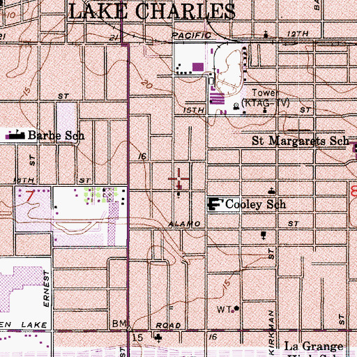 Topographic Map of Community Christian Preschool and Day Care, LA
