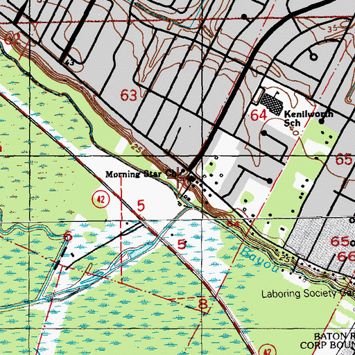 Topographic Map of Country Day School of Baton Rouge, LA