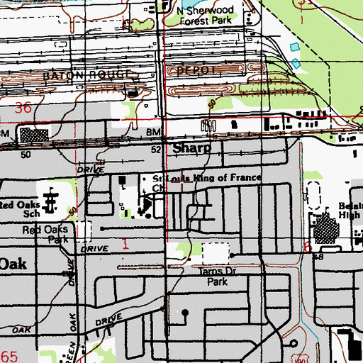 Topographic Map of Creative Children's Learning Center, LA