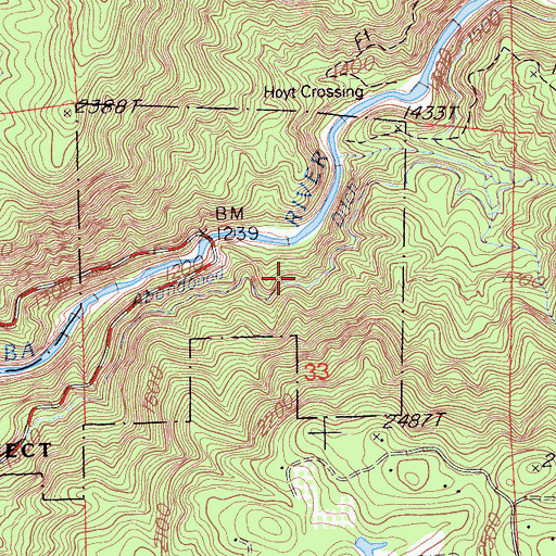 Topographic Map of Excelsior Ditch, CA