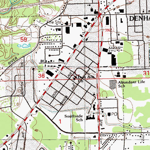 Topographic Map of Don Avenue Baptist Church Day Care Center, LA