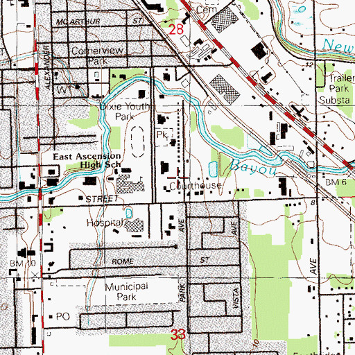 Topographic Map of Grace Learning Center, LA