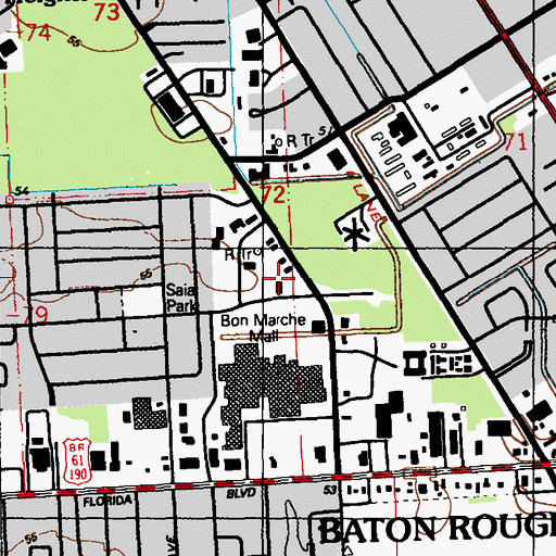 Topographic Map of Greater King David Baptist Church Nursery and Preschool Academy, LA