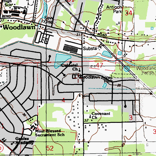 Topographic Map of Kid Central Day Care Center, LA