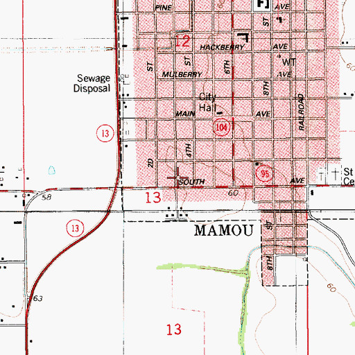 Topographic Map of Kids Korner Day Care Center, LA