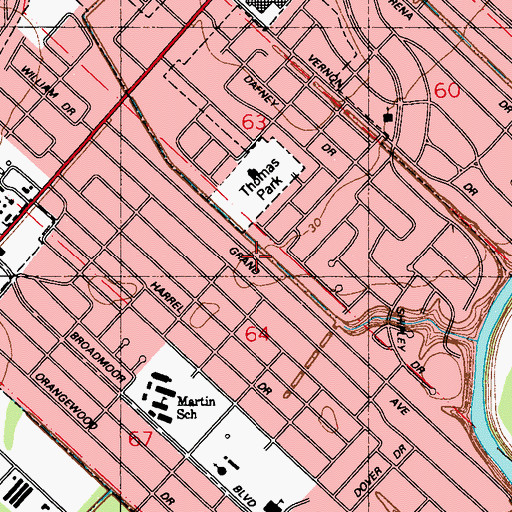 Topographic Map of Kid's Only Day Care Center, LA