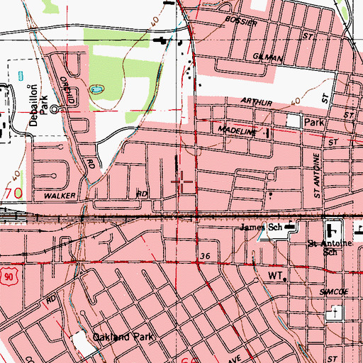 Topographic Map of Kid's World Christian Childcare Center, LA