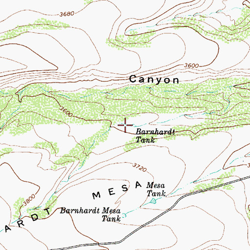 Topographic Map of Barnhardt Tank, AZ
