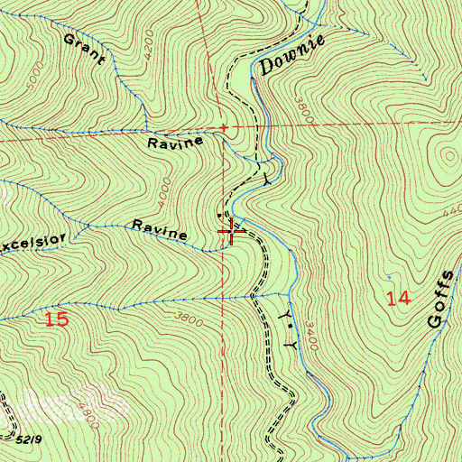Topographic Map of Excelsior Ravine, CA