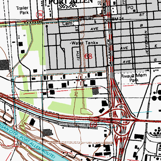 Topographic Map of Kidz Karousel Day Care Center, LA