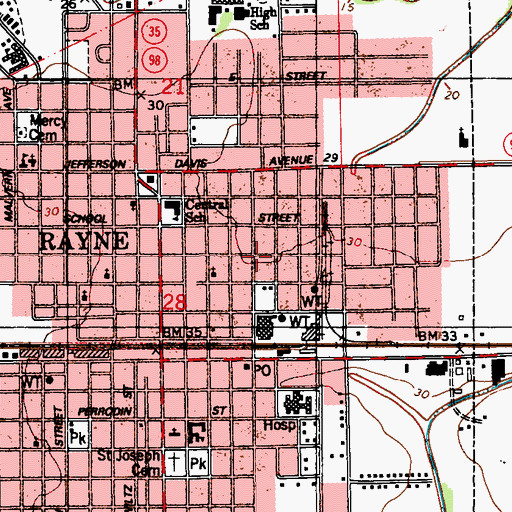 Topographic Map of Leaps and Bounds Day Care Center, LA