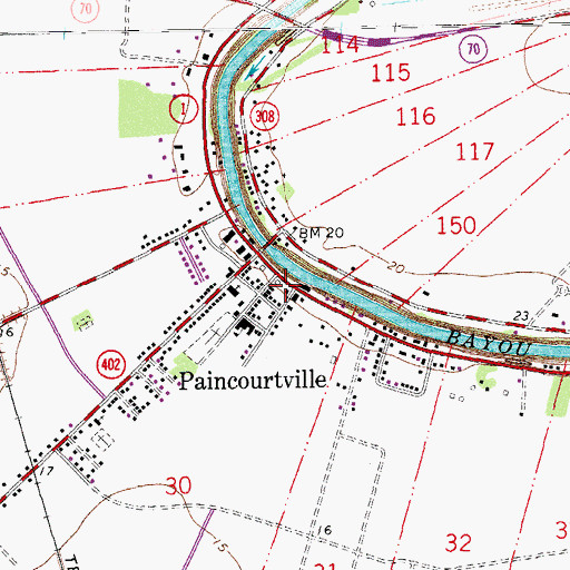 Topographic Map of Les Petits Amis Childcare and Early Learning Center, LA