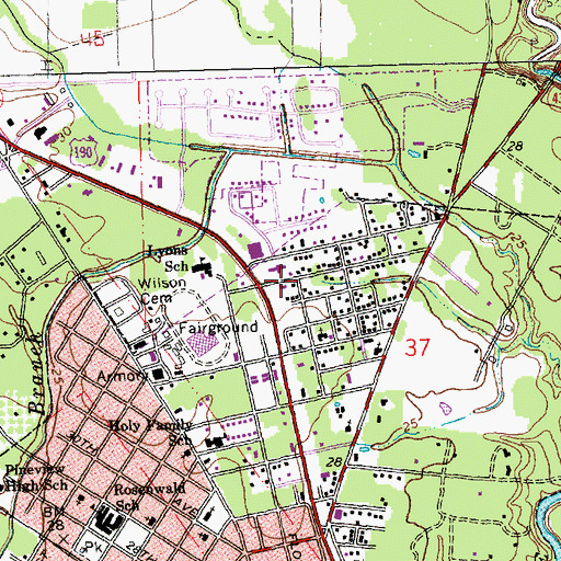Topographic Map of Lil' Creations Child Care Center, LA