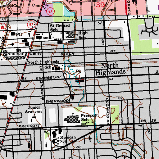 Topographic Map of Little Shepherd Day Care Center, LA