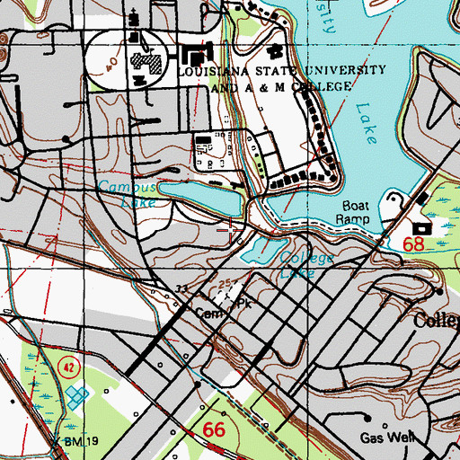 Topographic Map of Louisiana State University Louisiana Emerging Technology Center, LA