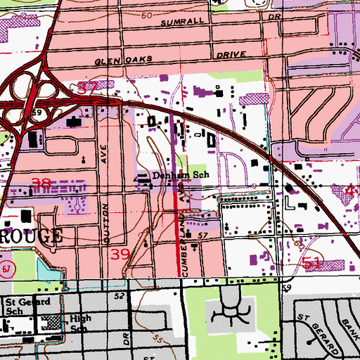 Topographic Map of Masons Academy, LA