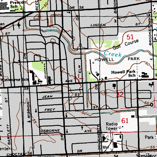 Topographic Map of Neighborhood Day Care and Learning Center, LA