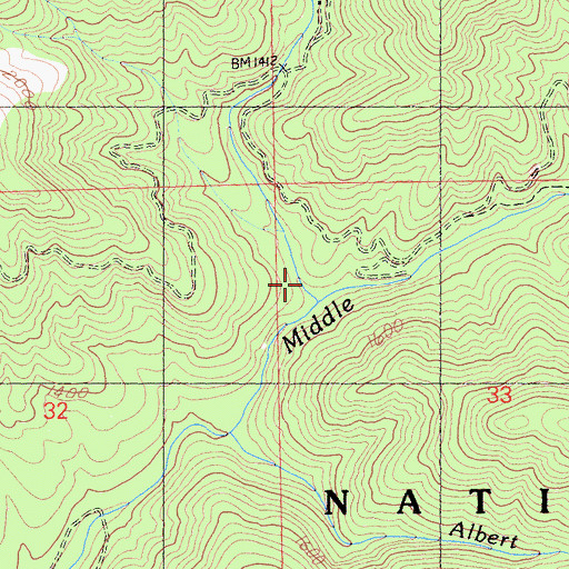 Topographic Map of Eye Creek, CA