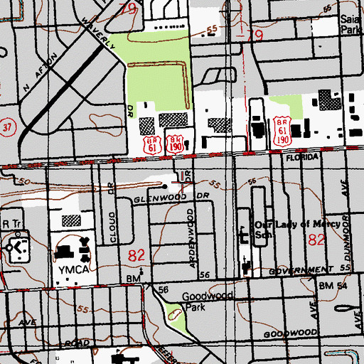 Topographic Map of New Life Christian Day Care and Learning Academy, LA