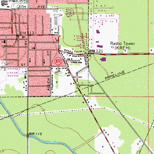 Topographic Map of Oakdale Head Start Center School, LA