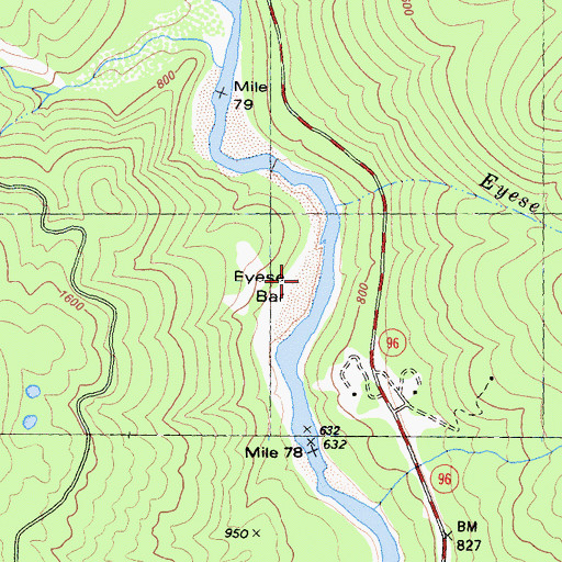 Topographic Map of Eyese Bar, CA