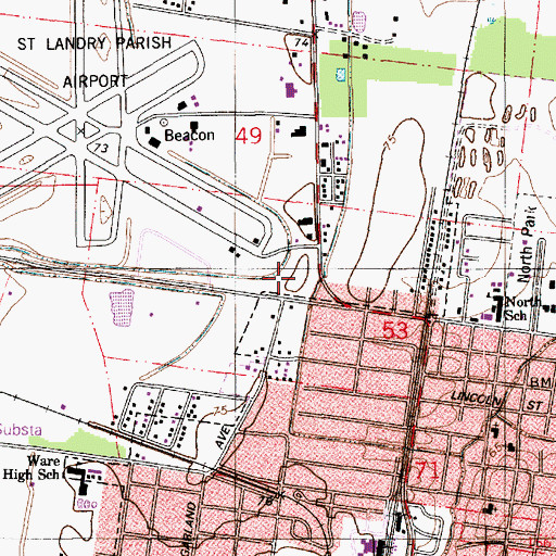 Topographic Map of Opelousas Head Start School, LA