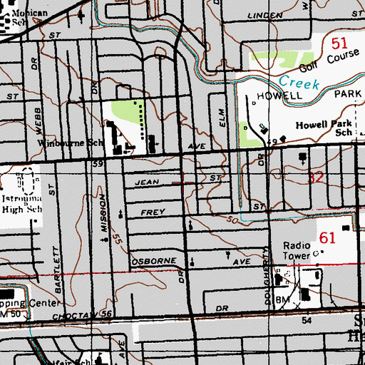 Topographic Map of Precious Little Angels Day Care Center, LA